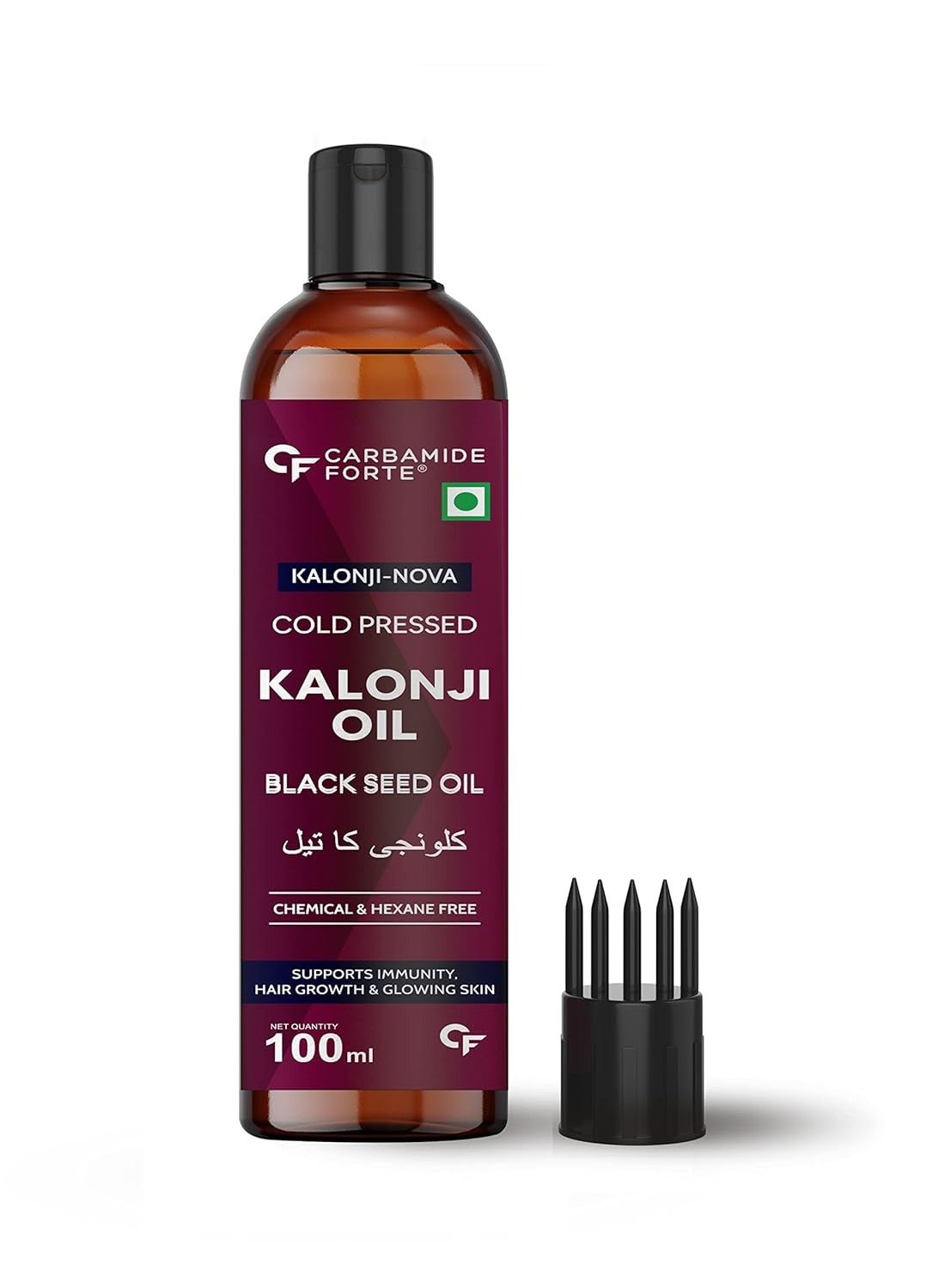 Carbamide Forte Cold Pressed Kalonji Oil for Hair Growth- Pure Black Seed Oil for Hair Growth & Skin - Virgin Grade Nigella Sativa - 100ml