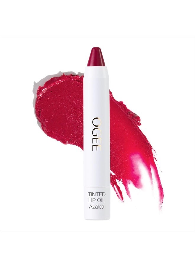 Tinted Sculpted Lip Oil - Lip Stain Made with 100% Organic Coconut Oil, Jojoba Oil, and Vitamin E - Best as Lip Balm, Lip Color or Lip Treatment - AZALEA