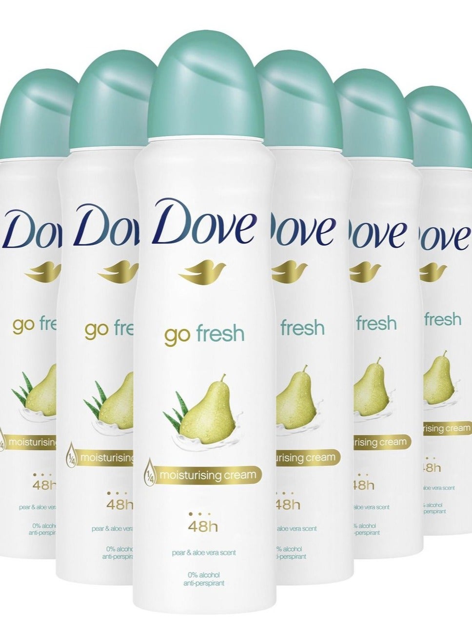 Go Fresh Pear & Aloe Vera Antiperspirant Deodorant Spray 6 x 250ml