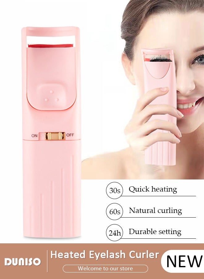 Heated Eyelash Curler, Quick Natural Curling Electric Lash Curler, Long Lasting USB Rechargeable Curled Eyelashes, Mini Portable Eyelash Curler, Eyelash Curler Set Beauty Tool