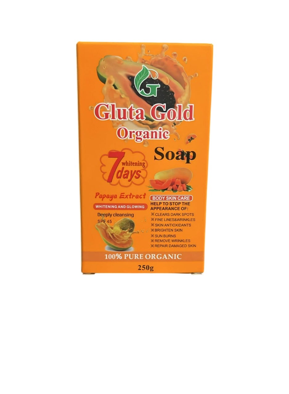 Organic Soap Papaya Extract Body Skin Care Spf45 250g