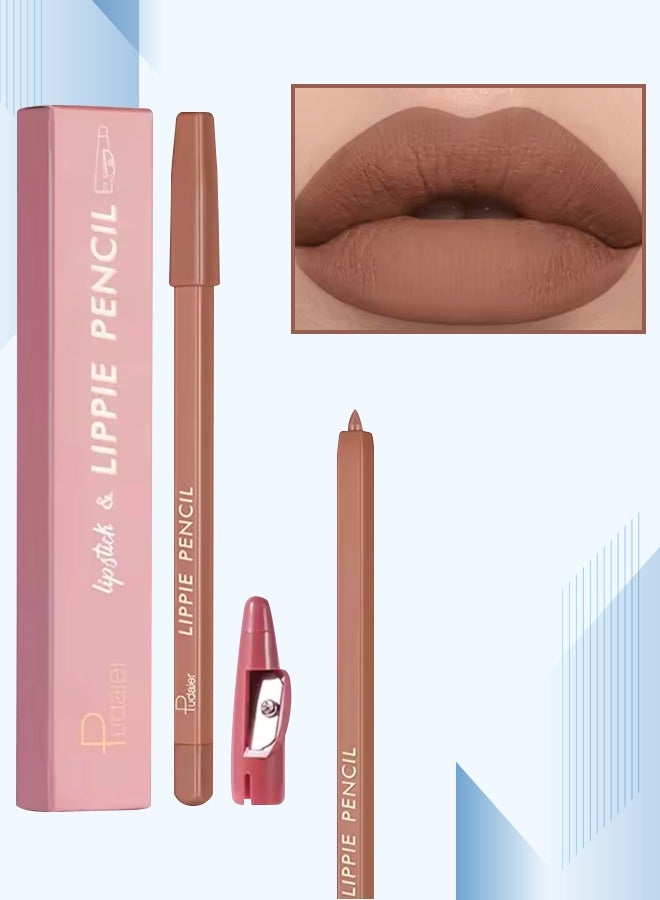 Lippie Pencil Lipstick with Sharpener Easy to Use Lip Makeup Soft Lipliner Pencil Lip Liner Pencil Matte Waterproof Long Lasting Lipstick Lip Contour Makeup Lip Set Full Color 10