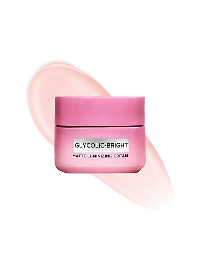 Glycolic Bright Matte Luminizing Cream, Instant Glow Booster, Fades Dark Spots, 50ml