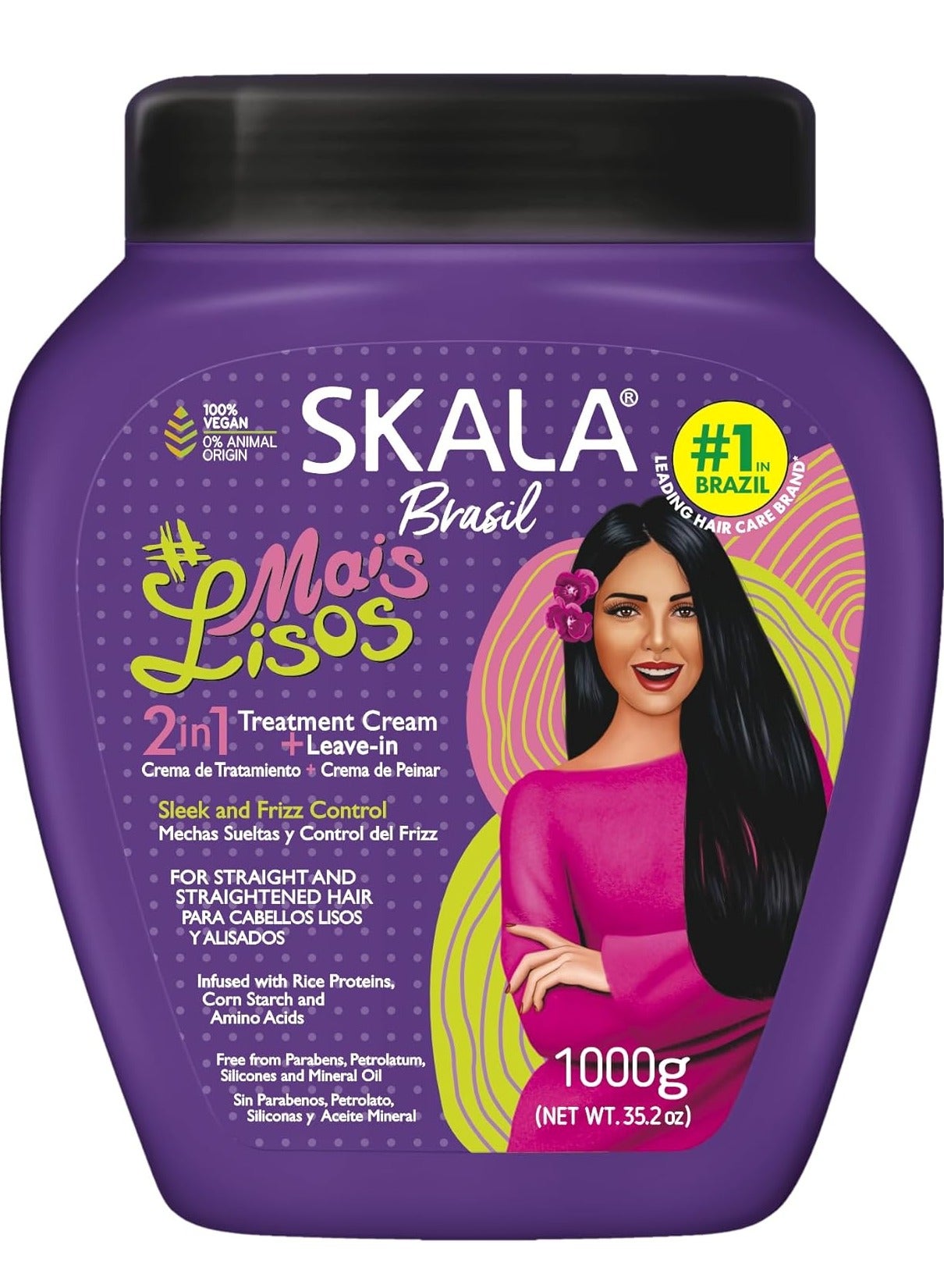 SKALA Mais Lisos 2 in 1 Hair Mask & Leave In Cream – 1 kg – Softness, Shine, Strength & Vegan Formula