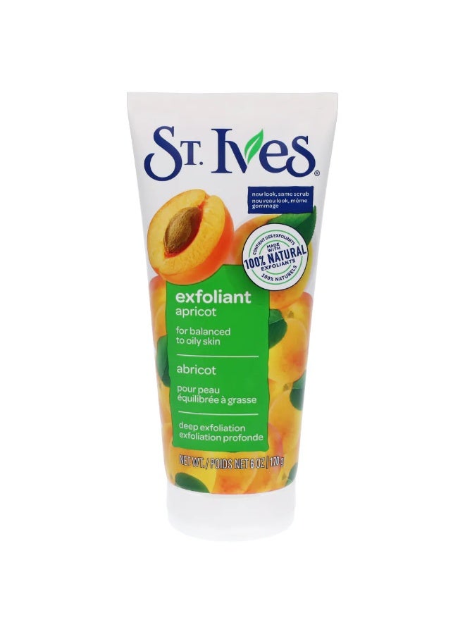 Apricot Face Scrub, Deep Exfoliant for Balanced to Oily Skin, 6oz / 170g