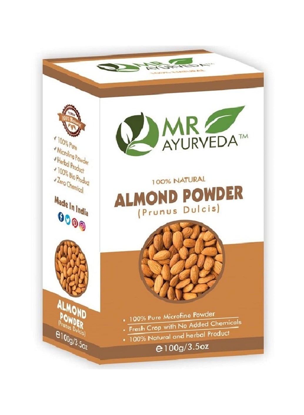 100% Organic Pure Almond Powder For Face 100gm