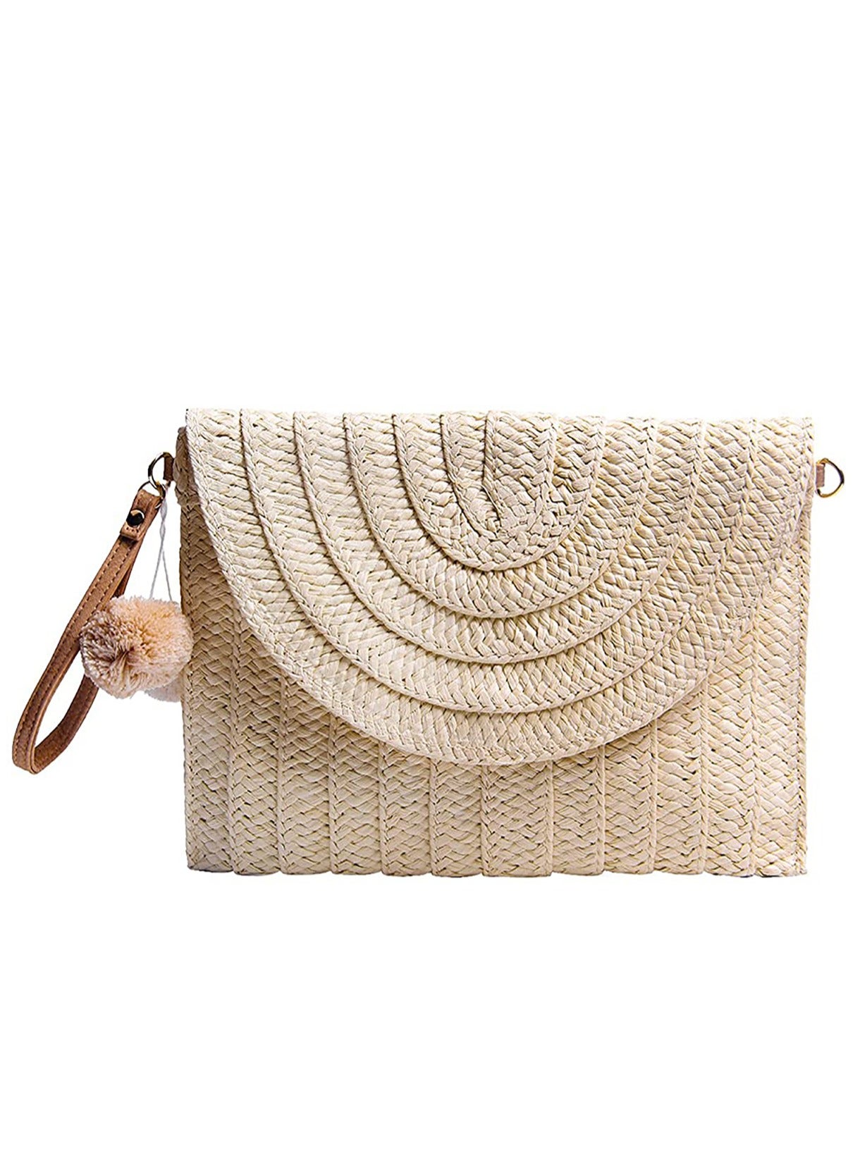 Women's Straw Clutch Purse Summer Beach Bags Envelope Wallet Woven Handbags