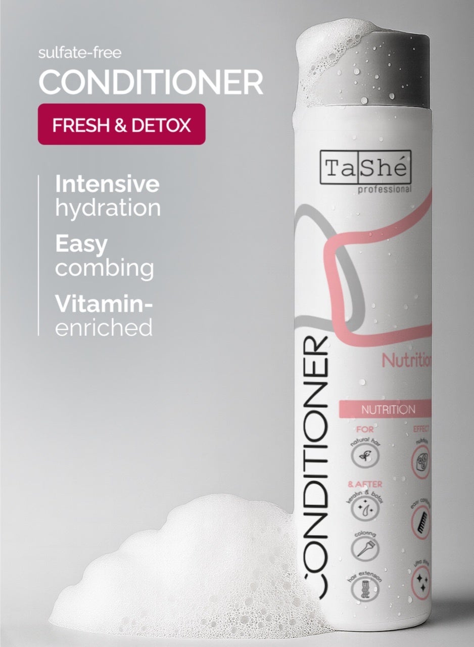 TASHE Nourishing Conditioner for Dry & Damaged Hair – Moisturizing, Sulfate-Free & Paraben-Free – Frizz Control, Detangling, Color-Safe – 300ml