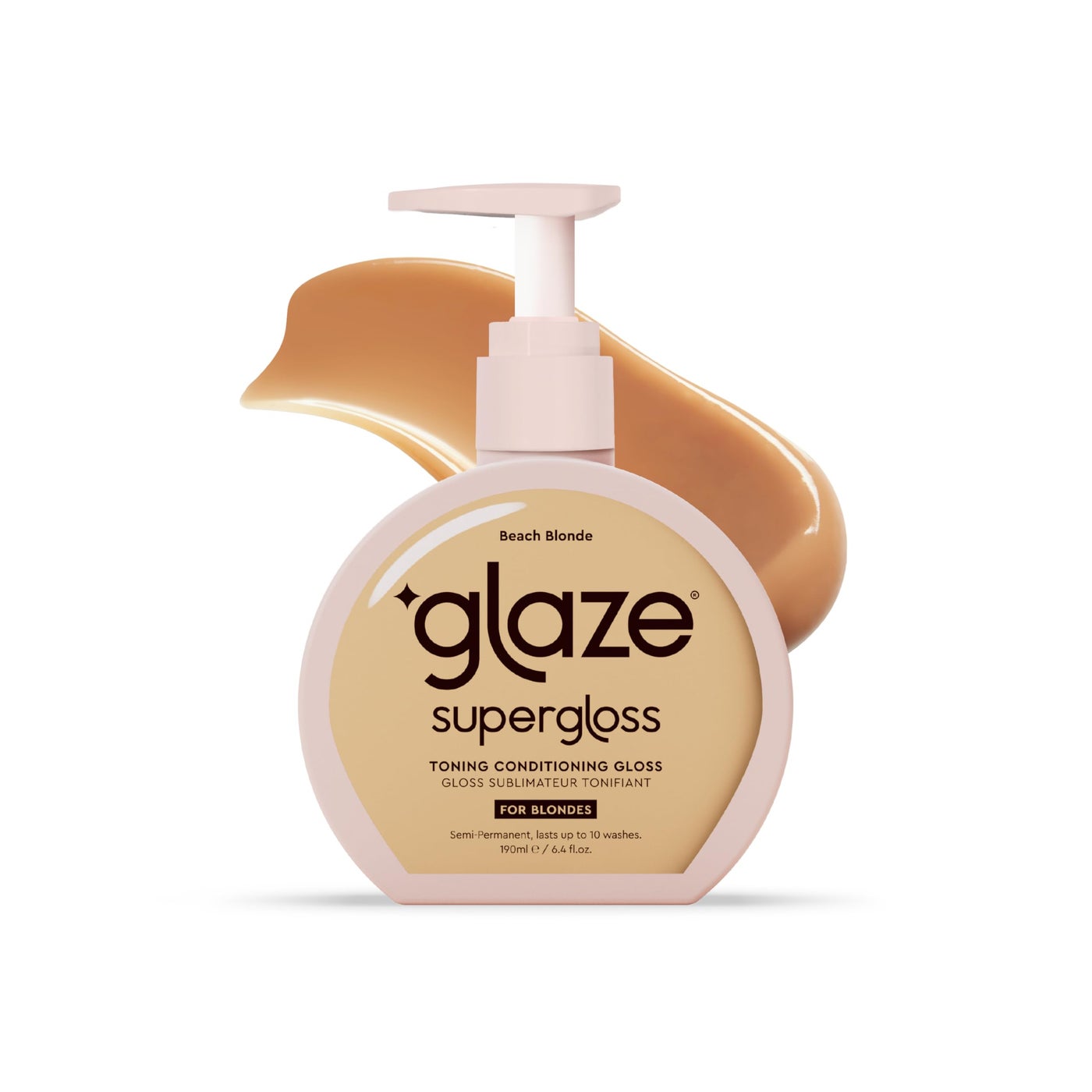 Glaze Supergloss Color Conditioning Gloss With Dispensing Pump â€“ Hydrating Semi-Permanent Color Hair Gloss & Shine Boost â€“ For Medium to Dark Blonde Hair â€“ 6.4 Fl Oz - Warm Blonde