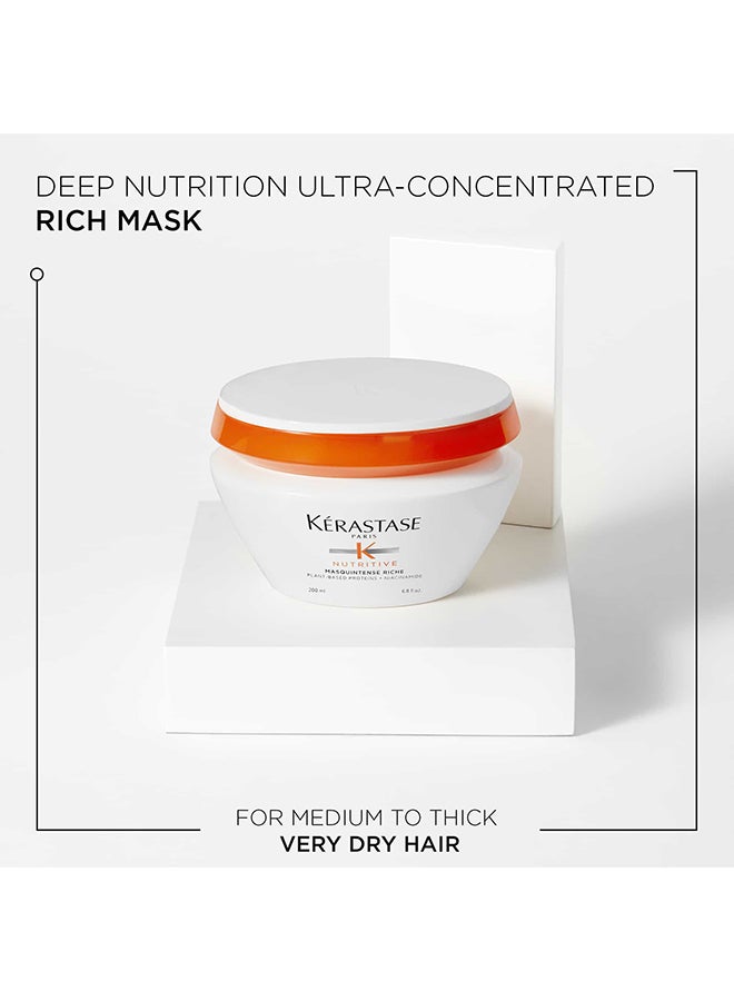 Nutritive Masquintense Riche Deep Nutrition Rich Mask for Very Dry, Medium to Thick Hair 200ml - image 3