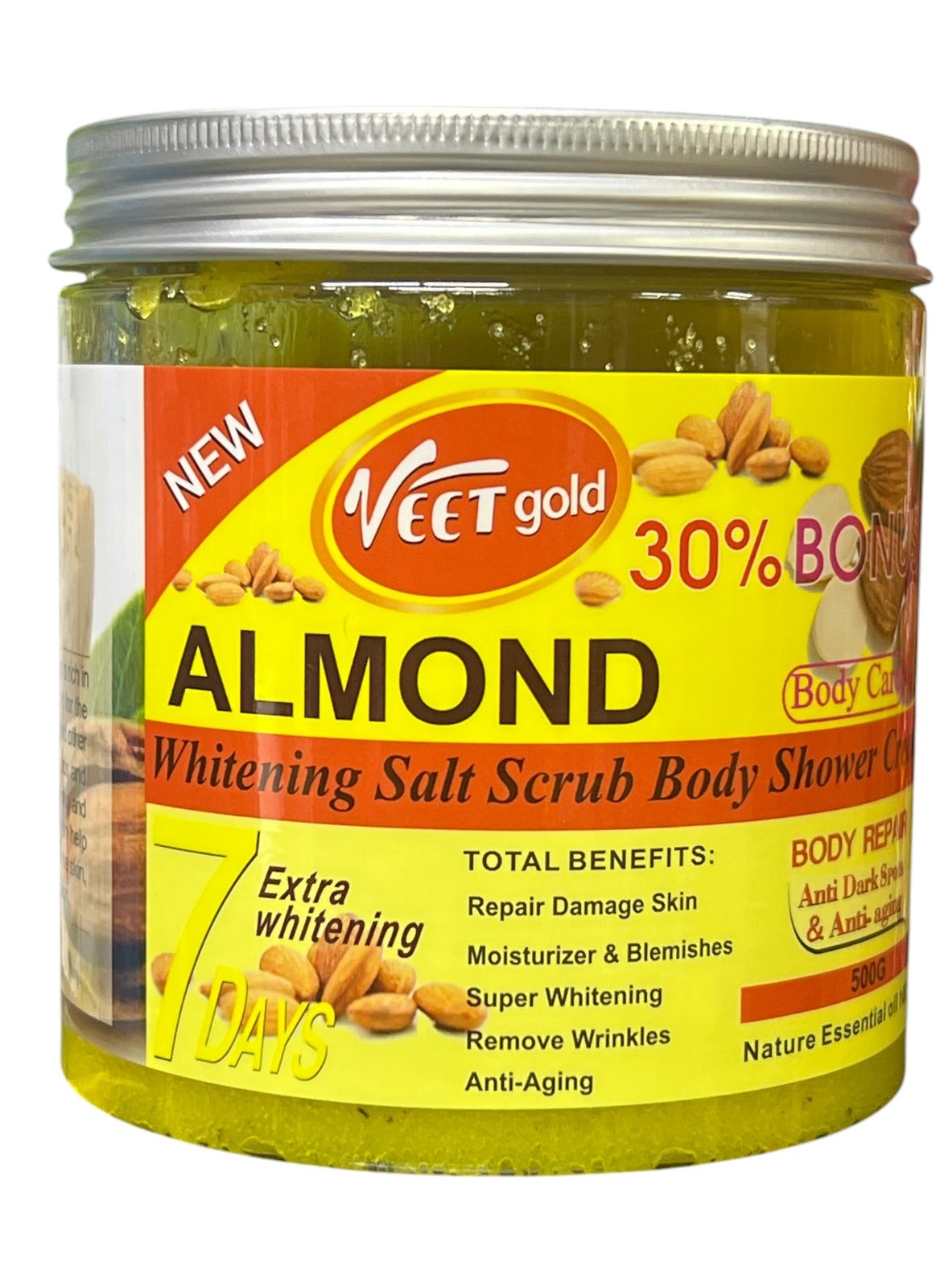 Almond Extra Whitening Salt Body Scrub 500g