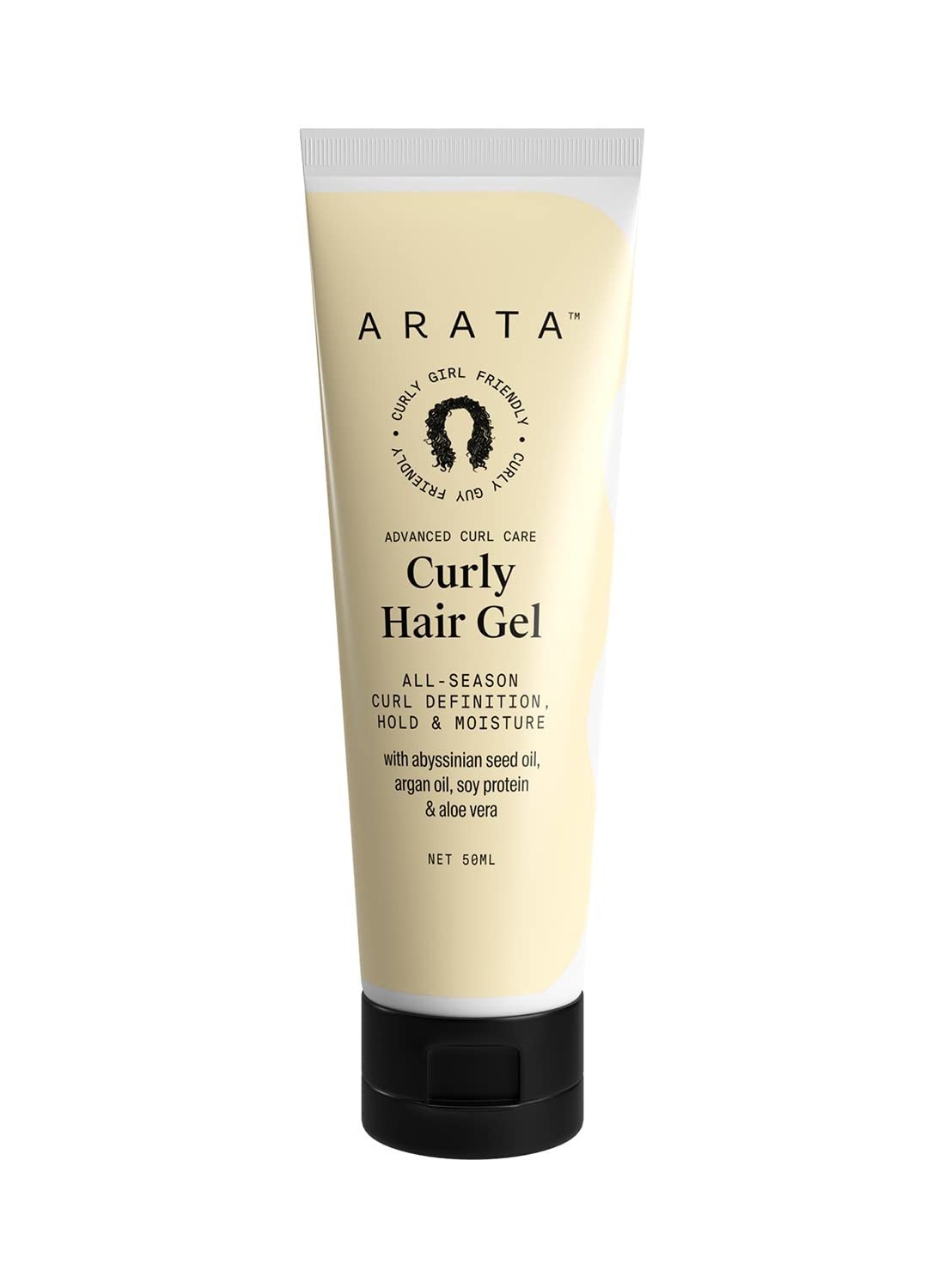 Arata Advanced Curl Care Curly Hair Gel 50 ML Abyssinian Seed Oil Argan Oil Soy Protein Aloe Vera