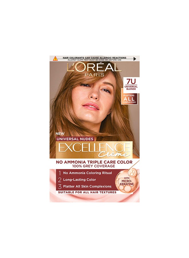L'Oreal Paris Excellence Crème Universal Nudes Hair Color 7U Blonde