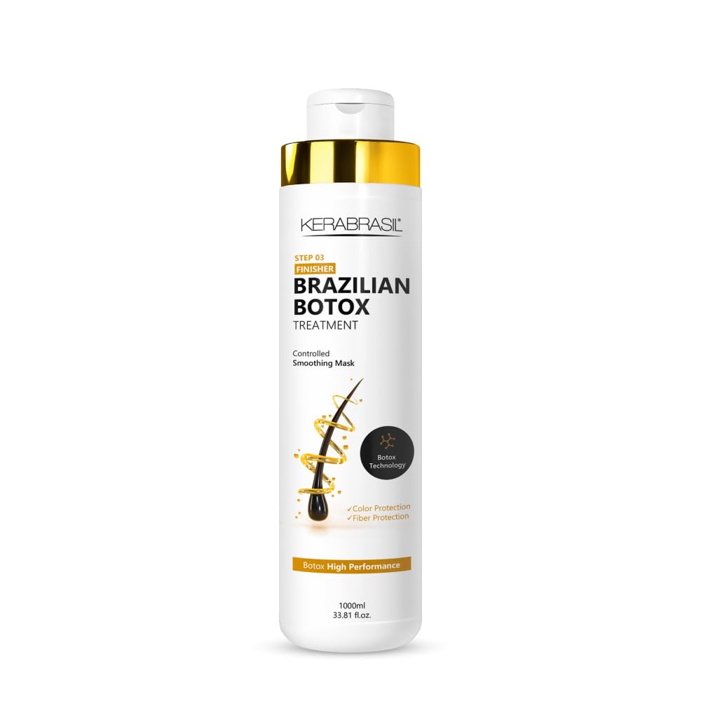 Kerabrasil STEP 01-03 Brazilian Botox (Keratin) - Deep Repair & Strengthening for Damaged, Frizzy Hair | Smooth & Manageable Locks | Perfect for Chemically-Treated Hair 1L (STEP 03)