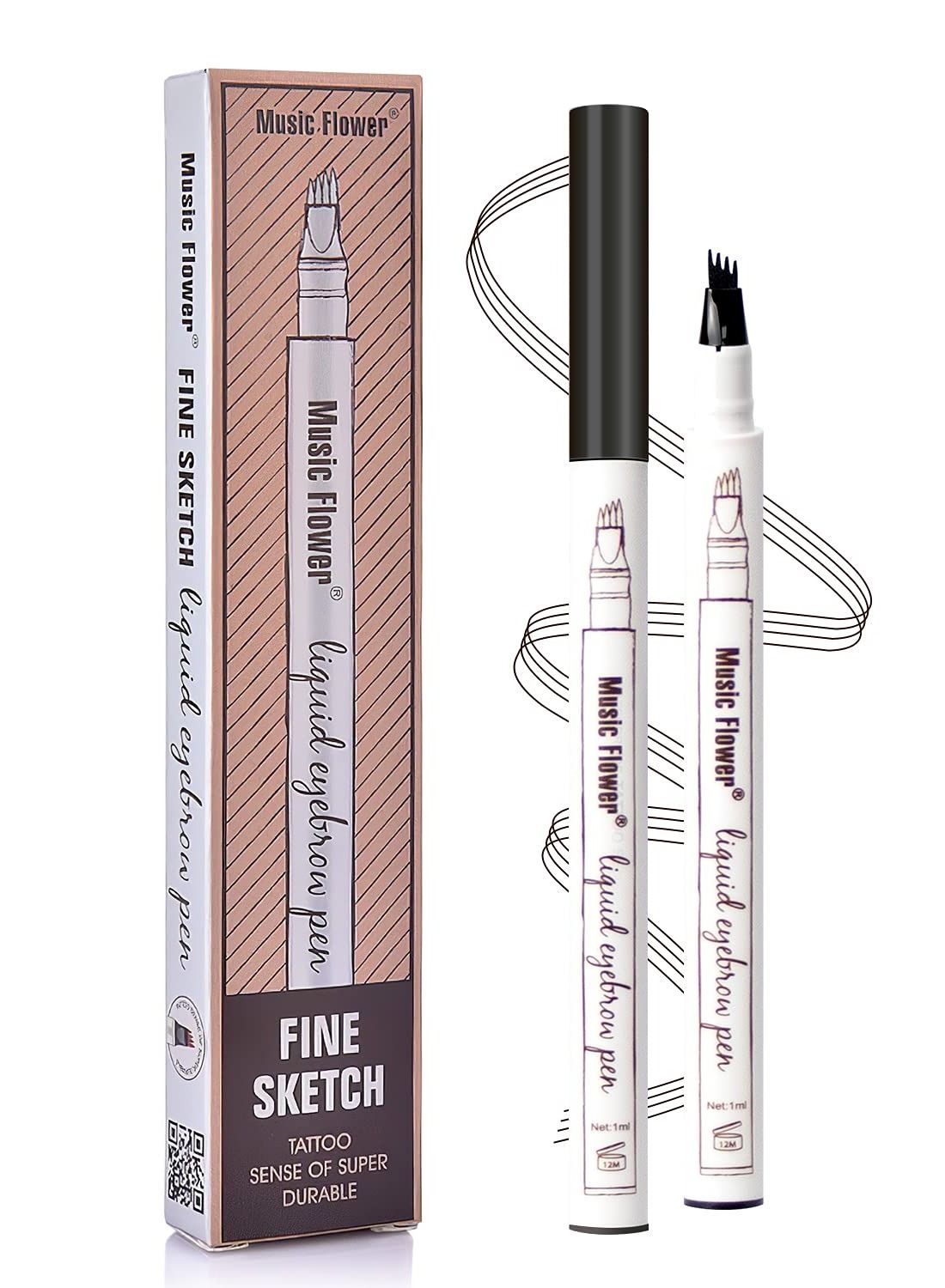 Liquid Eyebrow Pen Tattoo 4 tips Fine Sketch Microblade pen for eyebrows Waterproof Long lasting Natural Brows Looking