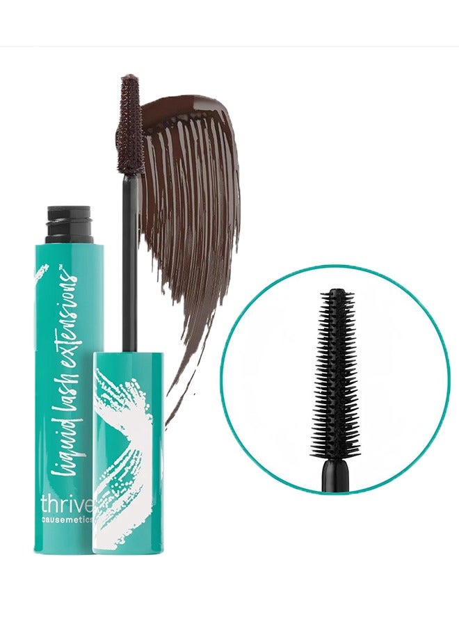 Liquid Lash Extension Mascara Crystal Brown, Long-Lasting Smudge-Proof, Dramatic Extension, Hypoallergenic Formula, 0.38 oz / 10.7 g