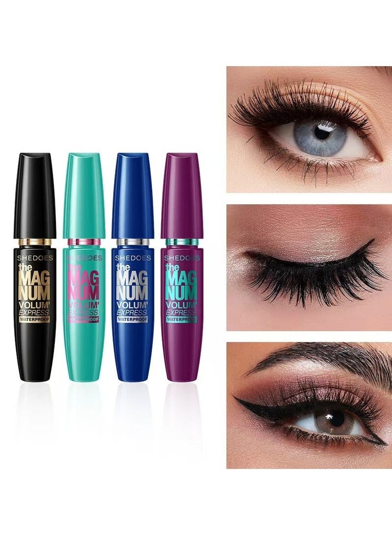 4D Black Mascara Thickening, Lengthening, Curling, Waterproof Liquid Fiber Mascara(4PCS)