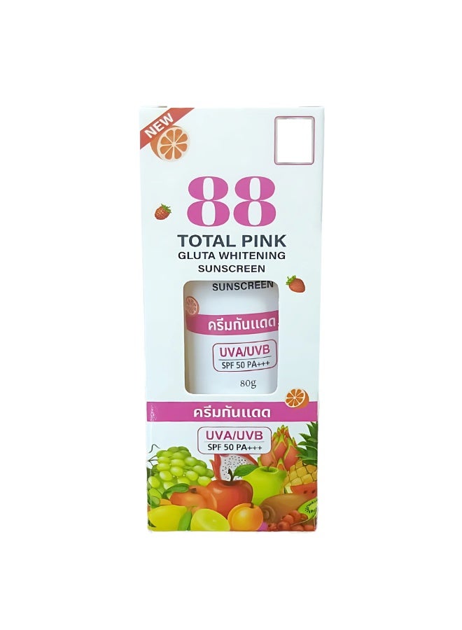 88 Total Pink Gluta Whitening Sunscreen SPF50 PA+++ – 80g