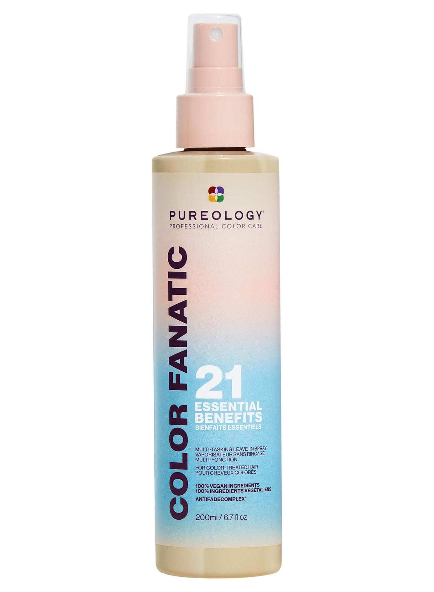 Pureology Color Fanatic Multi-Tasking Leave-In Spray, 21 Benefits for All Hair Types, Heat Protection, Detangling & Frizz Control, Infused with Coconut & Camellia Oils, Color Safe, Vegan, 6.7 Fl Oz