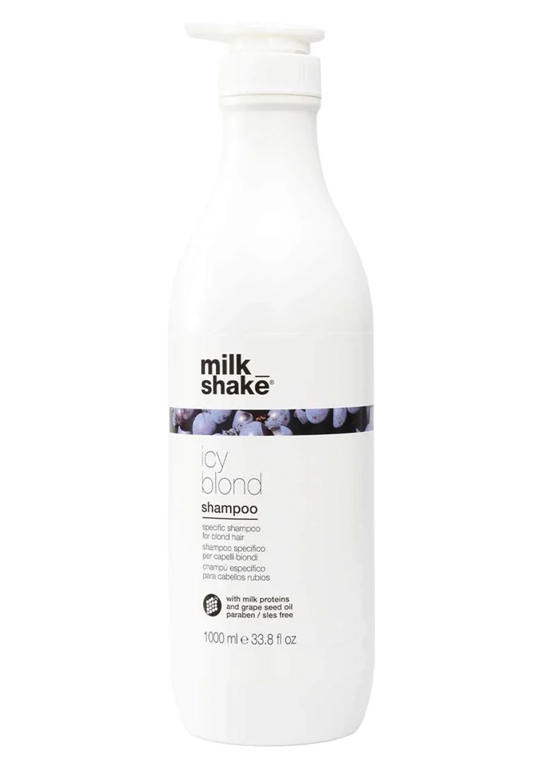 Icy Blond Shampoo – Black Pigment Anti-Yellow Shampoo for Very Light Blonde & Platinum Hair – SLES & Paraben Free with Grapeseed Oil & Integrity 41 for Ash Tones, Shine & Color Protection, 1 Ltr