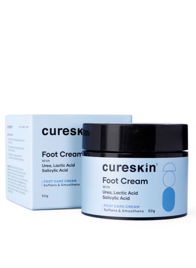 Cureskin Foot Care Cream for Cracked Heels | Repairs, Softens, and Exfoliates | Foot Cream for Women and Men, 50 g (Pack of 1)