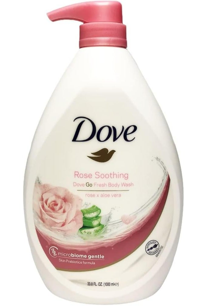 Rebalancing Go Fresh Body Wash Rose Soothing Scent Aloe Vera Microbiome Gentle 1000 ML