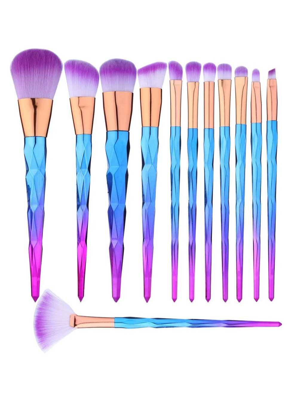 12 Pcs Makeup Brushes Set Premium Foundation Blending Blush Concealer Eye Face Lip Brushes for Powder Liquid Cream Complete Makeup Brushes Kit