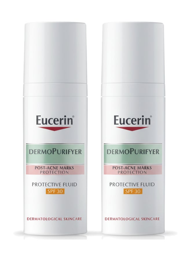 Pack Of 2 DermoPurifyer Oil Control Protective Face Fluid for Post-Acne Marks Protection  SPF 30 50ml