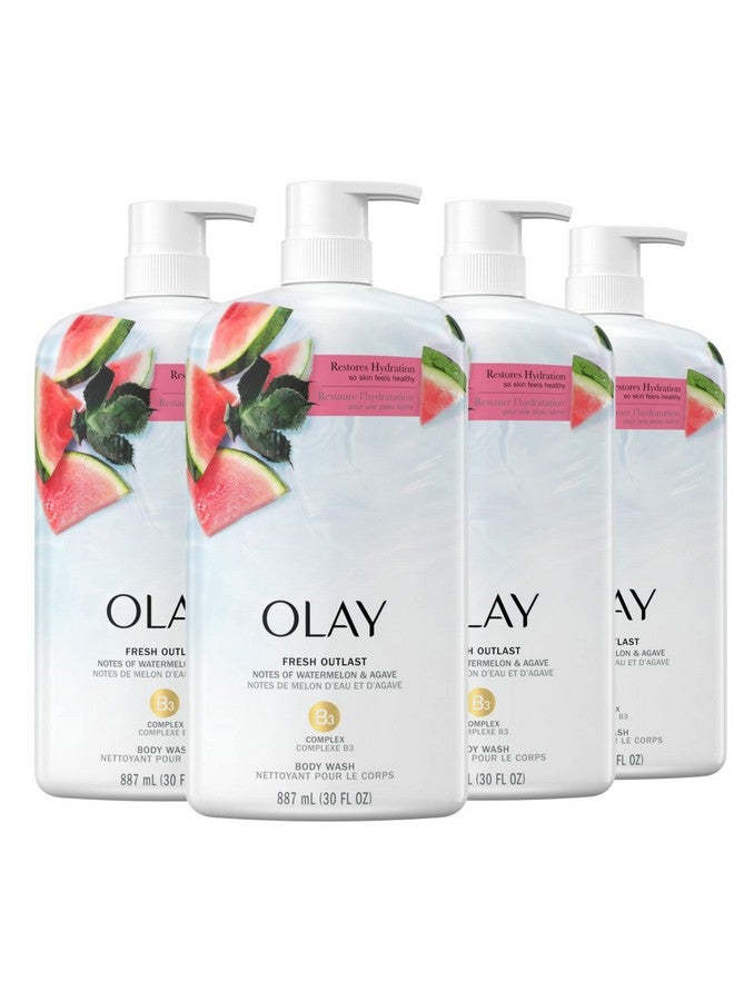 Fresh Outlast Women'S Body Wash Watermelon & Agave 30 Fl Oz (Pack Of 4)