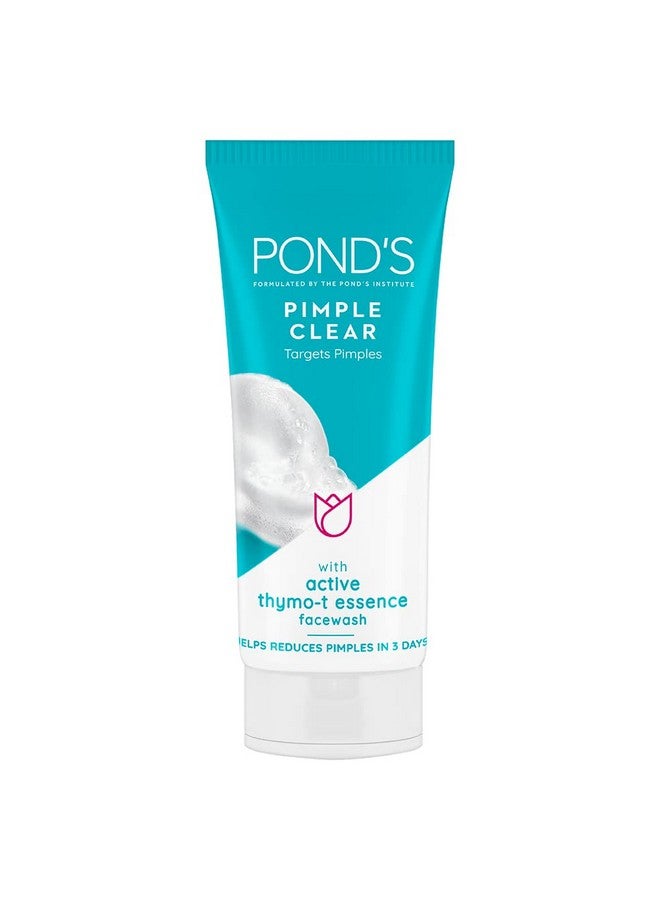 POND's Pimple Clear, Facewash, 100G, For Glowing Skin, With Active Thymo-T Essence Formula, Helps Reduce Pimples In 3 Days, Face Wash Controls Oil, Reduces Blackheads