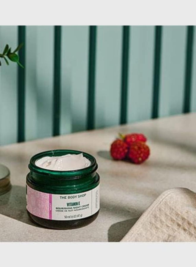 Vitamin E Nourishing Night Cream for 72Hr Hydration | Non-Greasy Face Moisturizer with Hyaluronic Acid, Vitamin E & Raspberry Seed Oil | For Dry to Very Dry Skin, Vegan, 50ml - image 3