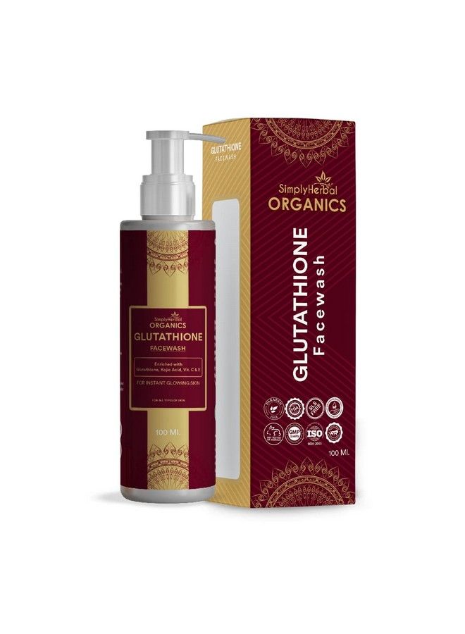 SimplyHerbal Simply Herbal Glutathione Face Wash | Pigmentation Face Wash | Facewash with Vitamin C & E, Kojic Acid | Glowing Skin, Oil Control, Cleansing Face Wash, Hydrates & Removes Tan - 100ml