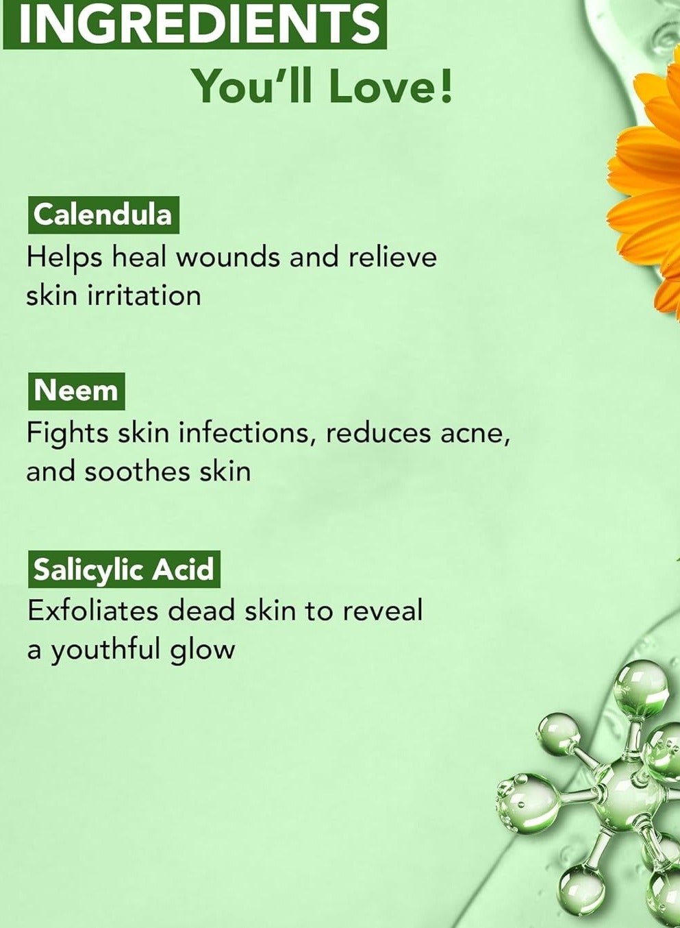 Botanic Hearth Calendula, Neem & Salicylic Acid Body Wash | Prevents Acne & Back Acne, Removes Dead Skin, Exfoliating Body Wash Shower Gel for Women & Men | Sulfate & Paraben Free | 245ml - image 8