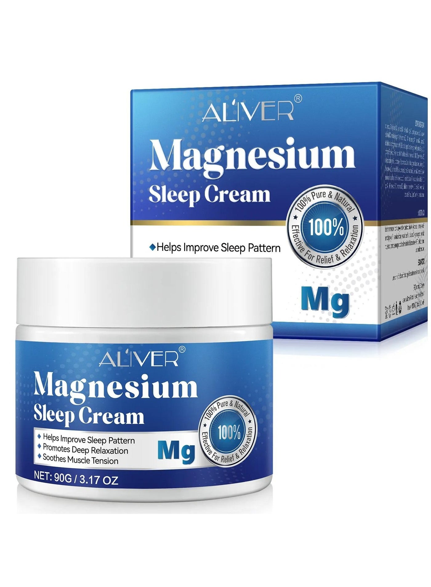 90g Magnesium Sleep Cream Pure Magnesium Body Cream 100% Pure Natural Magnesium Cream for Better Sleep Relief & Relaxation Relieve Muscle Tension Organic Magnesium Cream for Legs Arms Neck Wrist Thigh