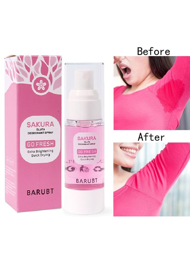 Sakura Gluta Deodorant Spray -  Armpit Refreshing Antiperspirant Spray for Clean Armpit Odor, Body Odor, Sweat Odor,Brightening Quick Drying Deodorant Spray Under Armpit