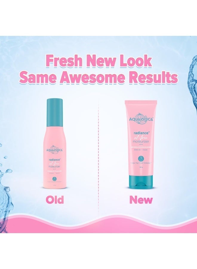 Aqualogica Radiance+ Oil-Free Moisturizer with Watermelon & Niacinamide for Deeply Nourished, Combination Skin, Oil-Free & Radiant Skin of Men & Women -100g - image 2