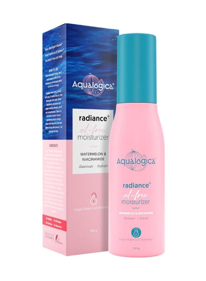 Aqualogica Radiance+ Oil-Free Moisturizer with Watermelon & Niacinamide for Deeply Nourished, Combination Skin, Oil-Free & Radiant Skin of Men & Women -100g - image 3