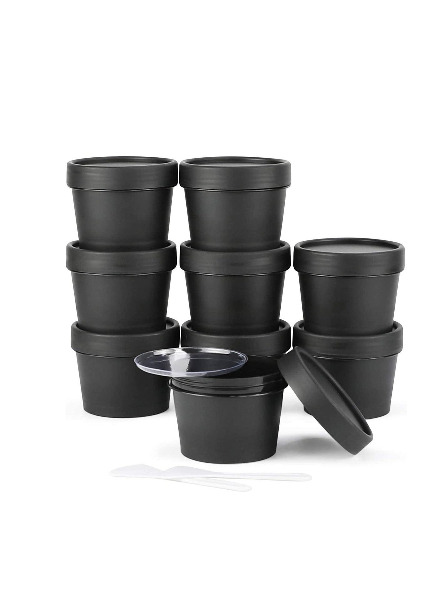 Empty Leakproof Cosmetic Pot Jars, WideMouth Plastic Mask Container with Dome Lids for Beauty Products, DIY Slime Making or Travel Storage MakeUp, 100% BPA Free10PCS Black  3.4oz100g