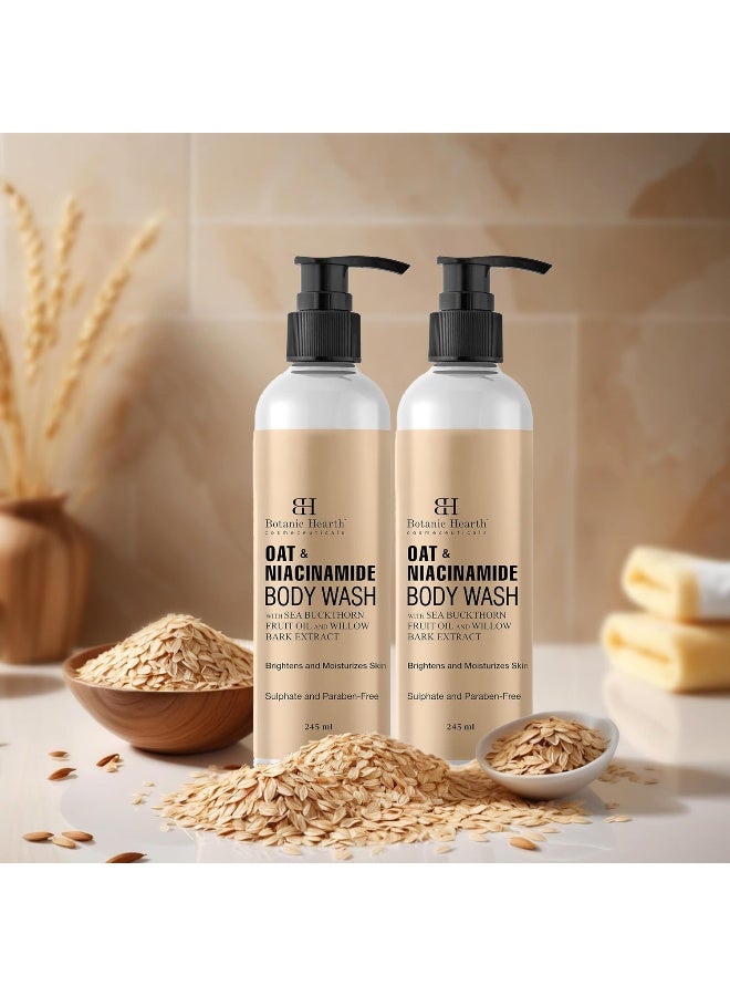 Botanic Hearth Oat & Niacinamide Body Wash Pack of 2 | 245ml Each | Moisturizing & Skin Brightening | Evens Skin Tone & Reduces Dark Spots | Sulfate & Paraben Free | For Women & Men - image 6