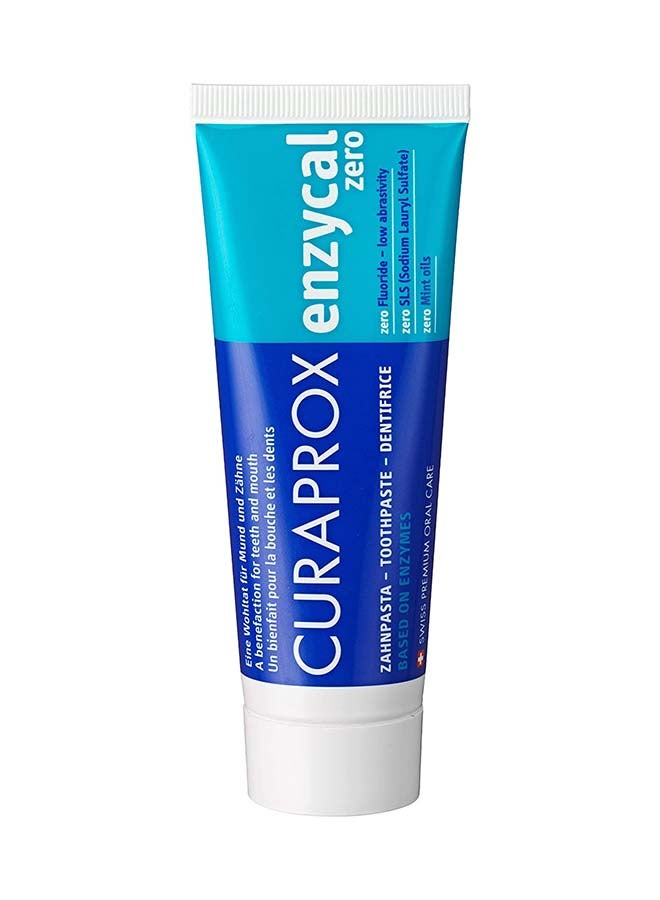Enzycal Zero Toothpaste | Fluoride-Free, SLS-Free & Menthol-Free Formula | Gentle Oral Care with Natural Enzyme Protection | 75ml, Made in Switzerland