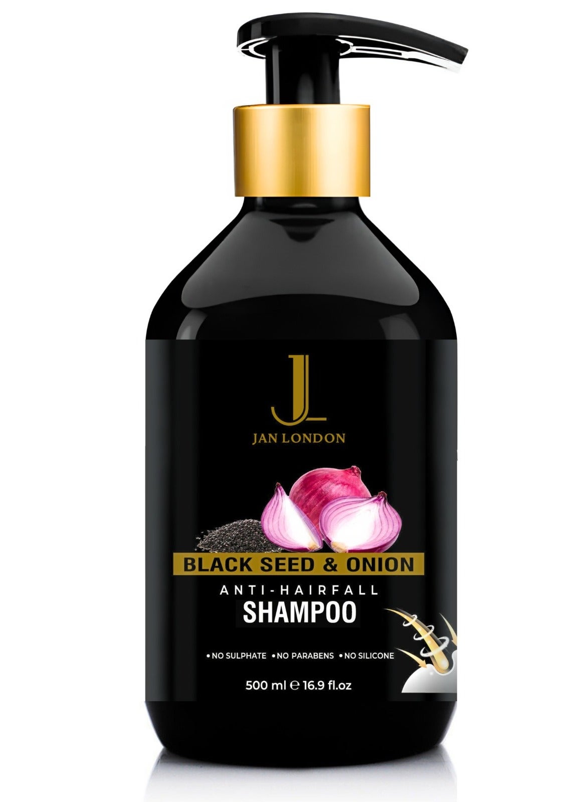 Black Seed & Onion Anti-Hairfall Shampoo | Fortifying Hair Cleanser with Natural Extracts | Sulfate-Free, Paraben-Free, Silicone-Free | Promotes Stronger, Healthier Hair Growth | 500ml