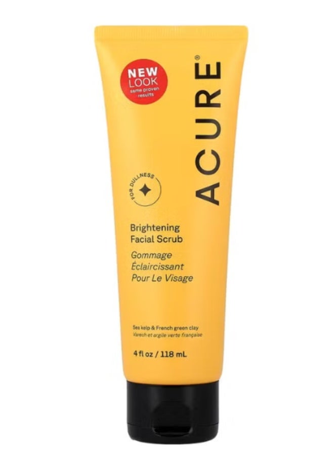 Acure Brightening Facial Scrub With Sea Kelp & French Green Clay 118ml