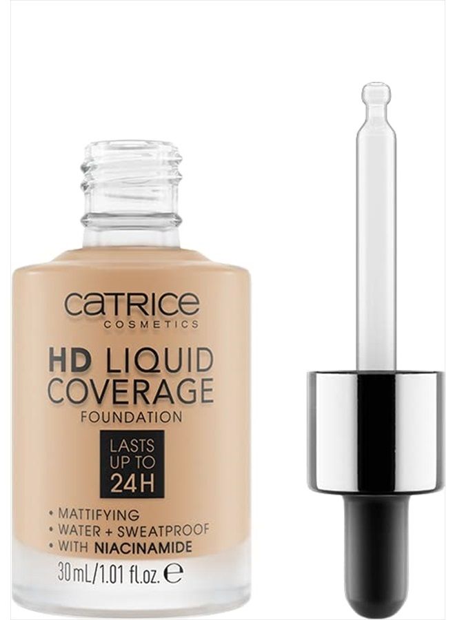 HD Liquid Coverage Foundation | High & Natural Coverage | Vegan & Cruelty Free (032 | Nude Beige)