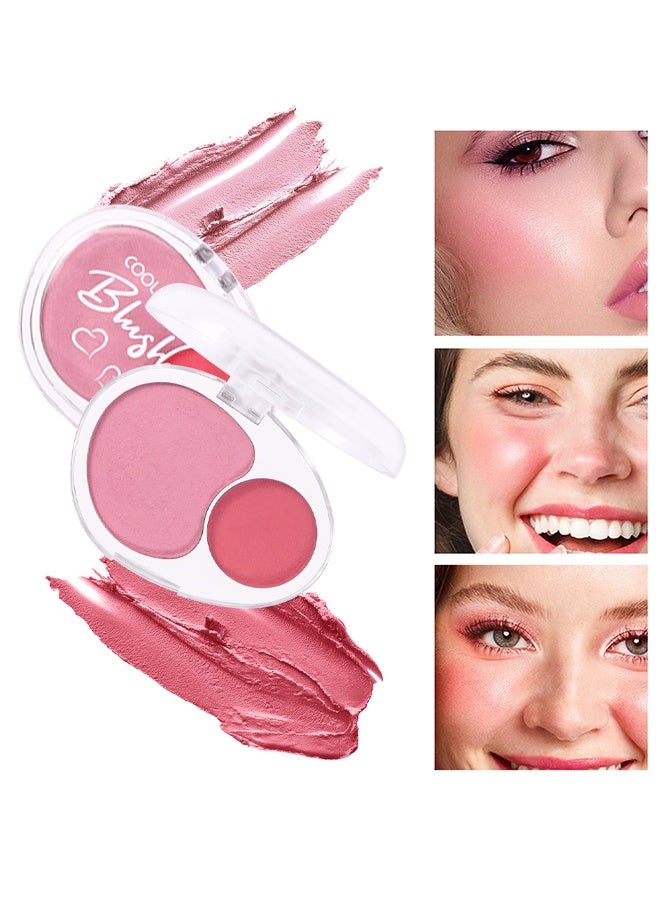 2-in-1 cheek blush, Natural makeup with a natural look with high gloss powder to brighten skin tone, low saturation rouge #03