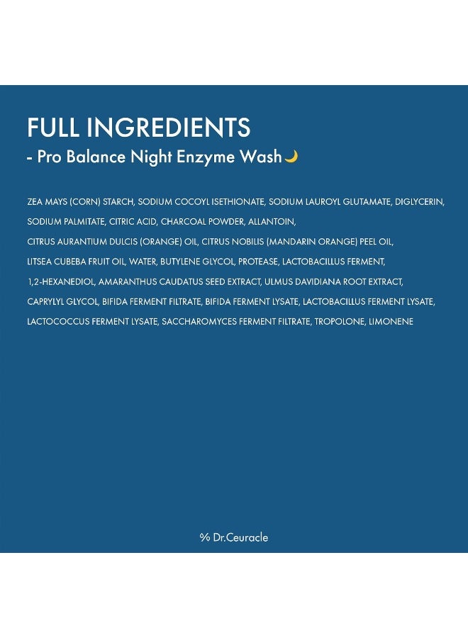 Pro Balance Night Enzyme Wash Powder Cleanser 50g | Charcoal Enzyme Powder | Deep Pore Cleansing & Gentle Exfoliating, 1.76 oz - image 7