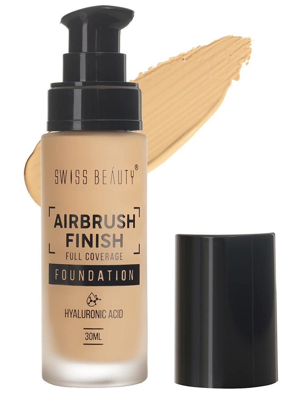 Swiss Beauty Airbrush Finish Lightweight Foundation Full Coverage Blendable Foundation For Face Makeup With Benefits Of Hyaluronic Acid  Aloevera And Vitamin E 30Ml Shade Fair Ivory