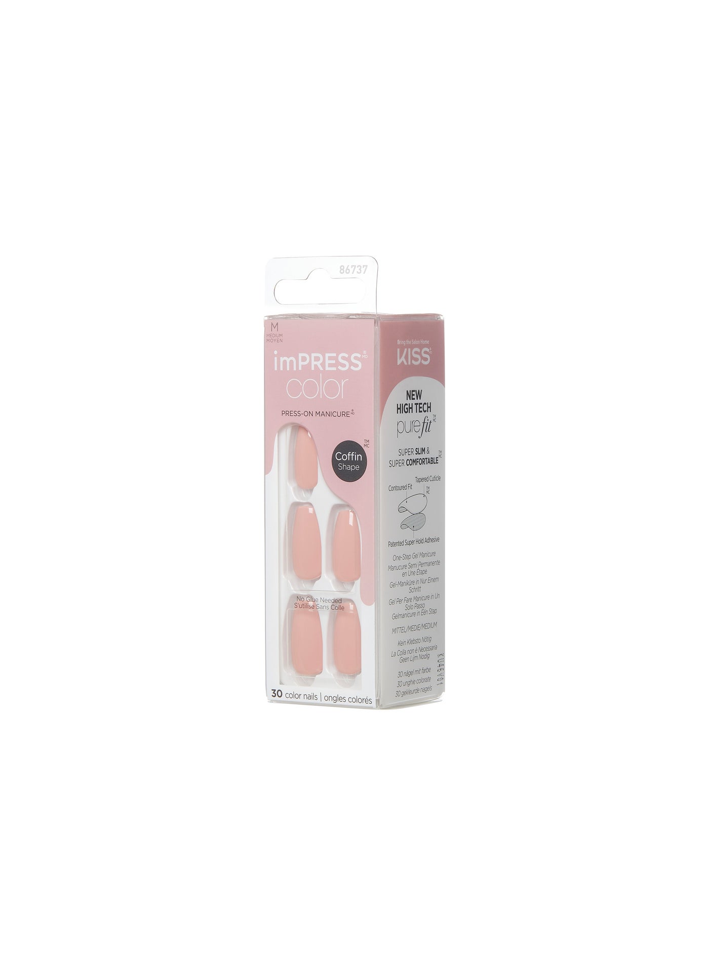 Kiss Impress Color Nails Medium Coffin- Sumptuous IMC504C - image 2