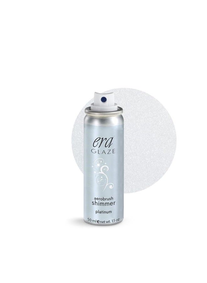 ERA Glaze spray makeup, SHIMMER - PLATINUM, 1.5 ounce, professional airbrush cosmetics by Era Beauty