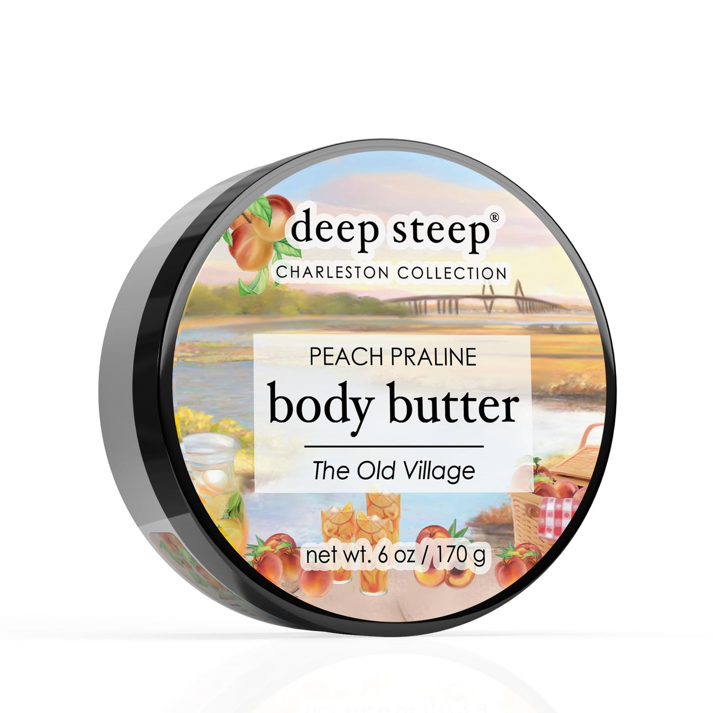 Deep Steep Body Butter, 6 oz â€“ Rich Moisturizer with Ceramides, Coconut Oil, Argan Oil & Aloe Vera â€“ Vegan, Clean Beauty, Smooth & Hydrated Skin (6 Ounces, Peach Praline)