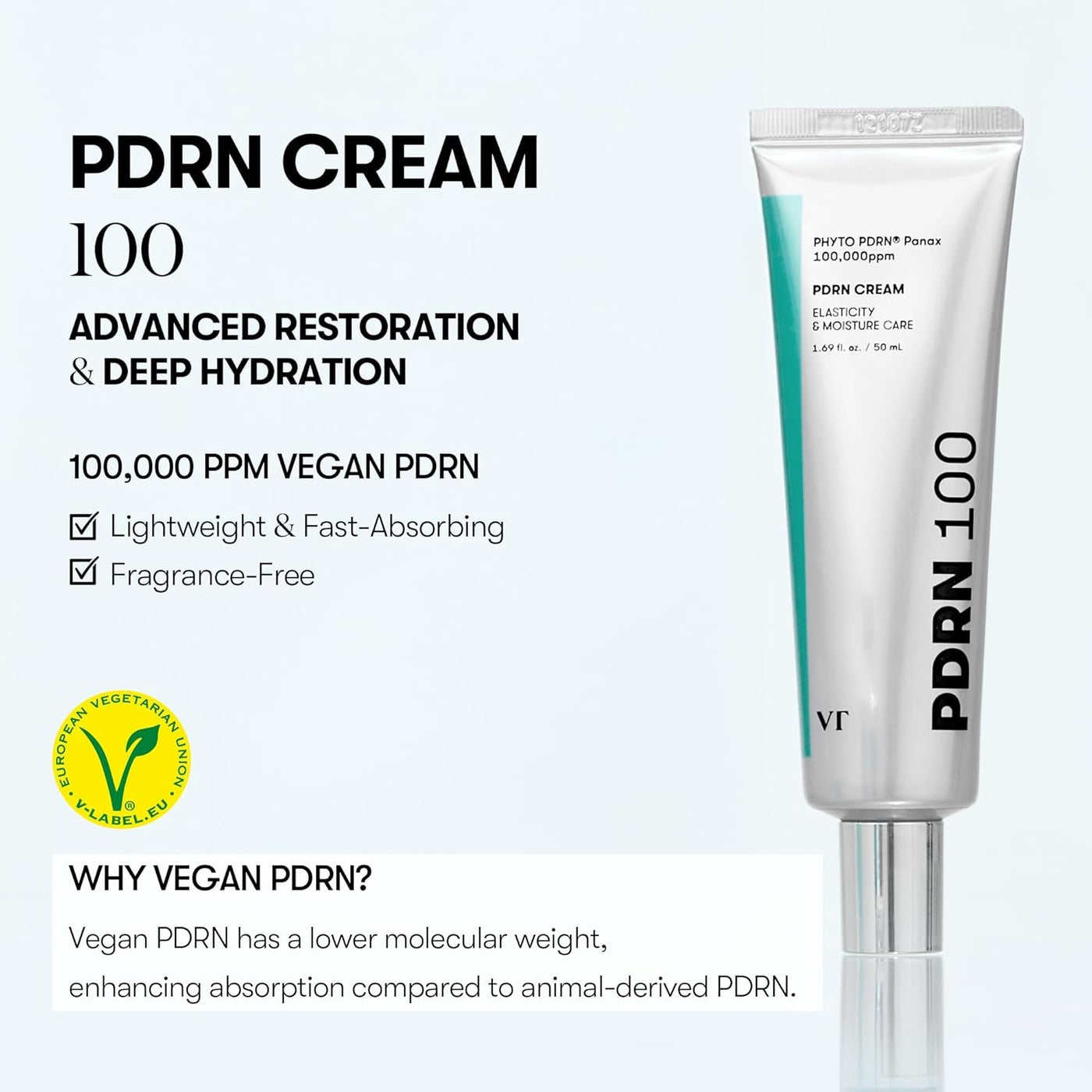 PDRN Cream 100 | Nourishing & Restorative Moisturizer with 100,000 ppm Vegan PDRN, Lightweight Hydrating Cream for Glowy Glass Skin, Korean Skincare - image 2